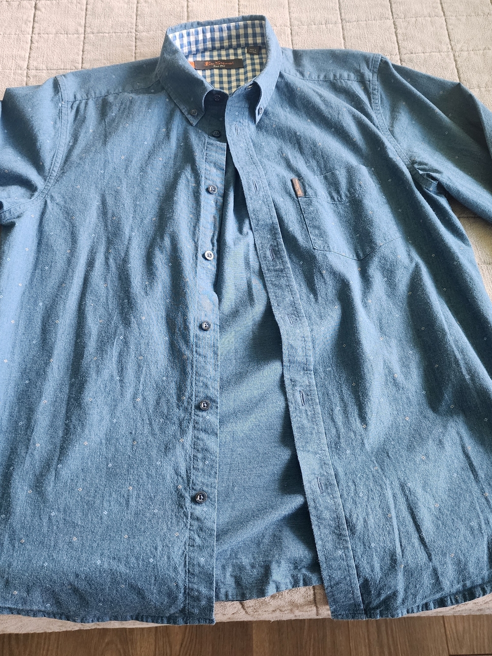 Ben Sherman Blue Speckled Button-Down Shirt